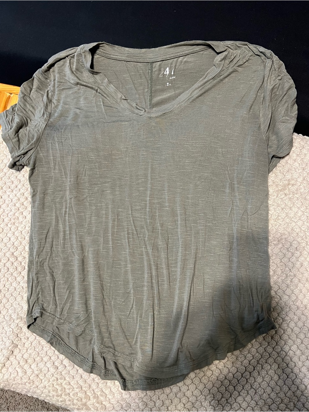 Maurices Olive Green V-Neck Short Sleeve Tee